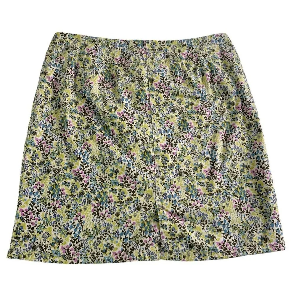 J JILL Women Pencil Skirt Live in Chino Floral Knee Length Sz 8‎ Multicolor 5-42